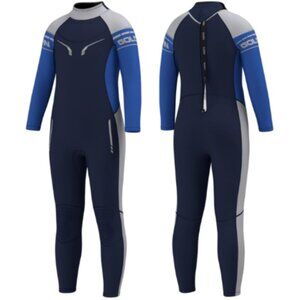 Goldfin Kids Wetsuit 14 Blue Full Body 3mm Neoprene Back Zip Boys Girls Swimming